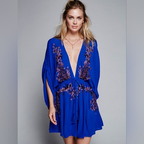 Free People Dresses & Skirts - Free people embroidered  Pineapple Kaftan dress NWT large